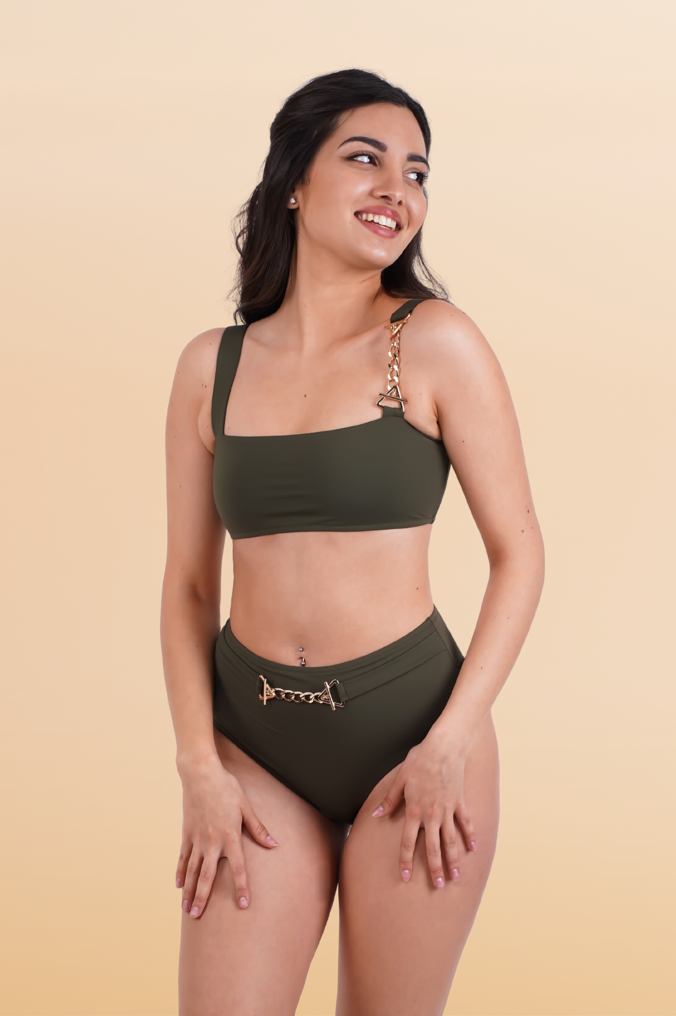 Chain Jungle Green Bikini Set