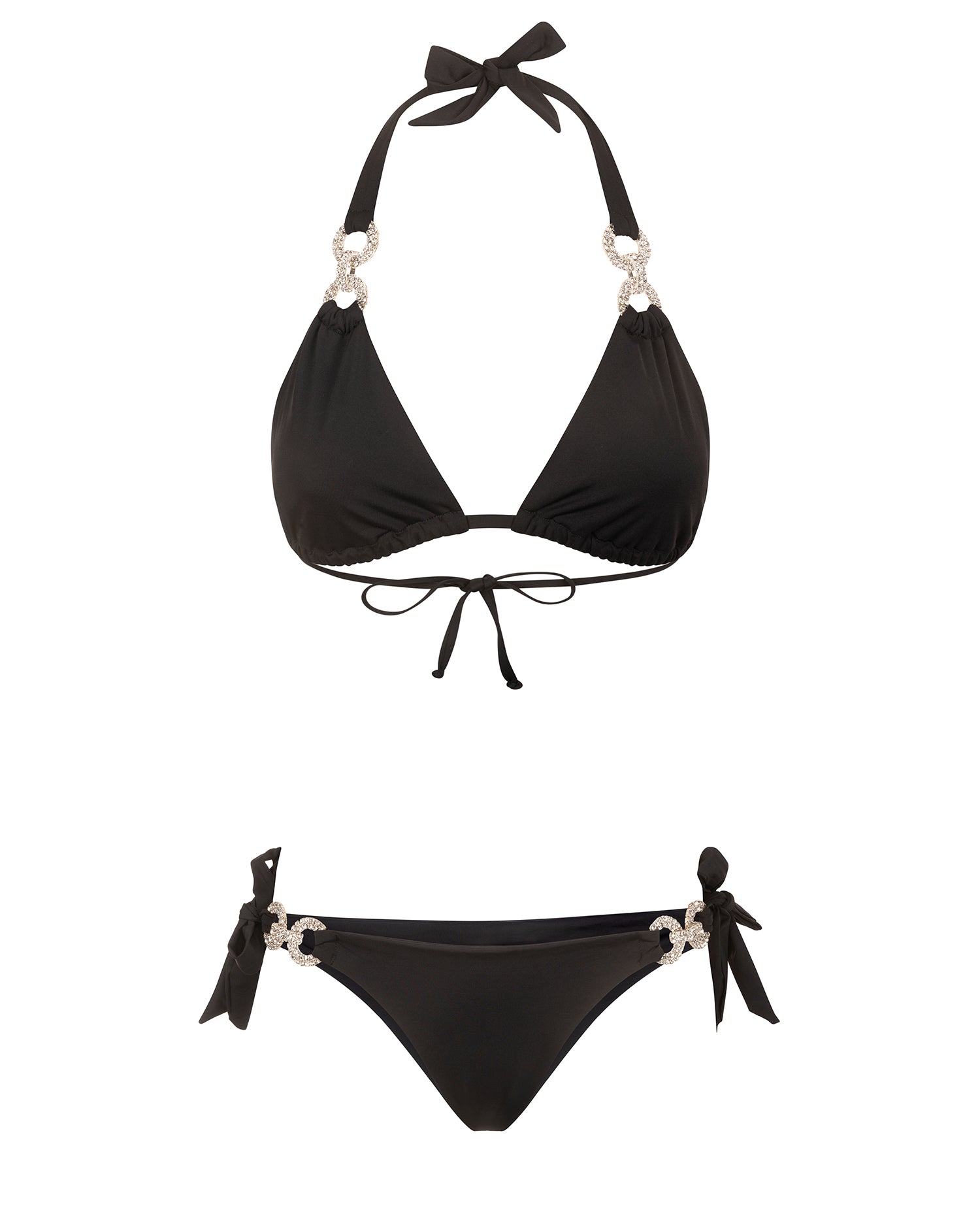 Leonie Black Crystal Bikini | Italian Luxury Swimwear